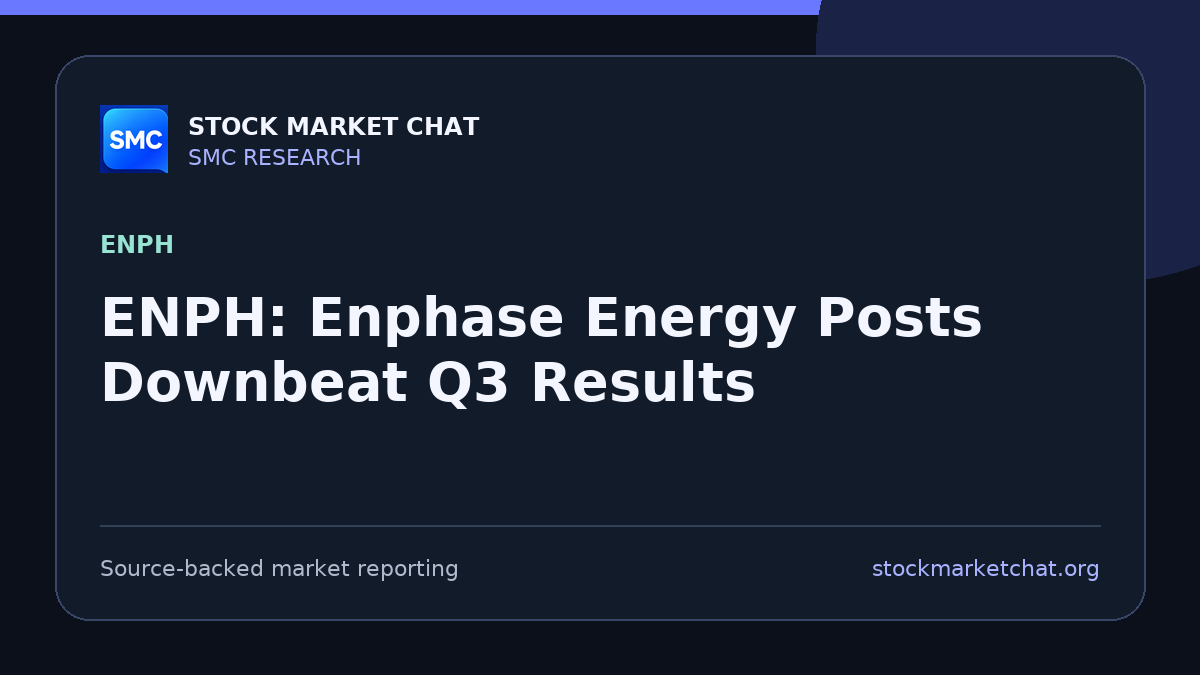 ENPH: Enphase Energy Posts Downbeat Q3 Results