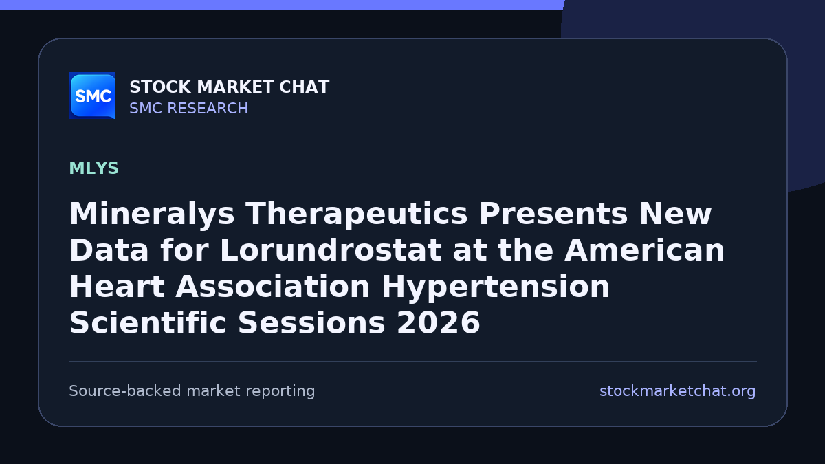 Mineralys Therapeutics Presents New Data for Lorundrostat at the American Heart Association Hypertension Scientific Sessions 2026
