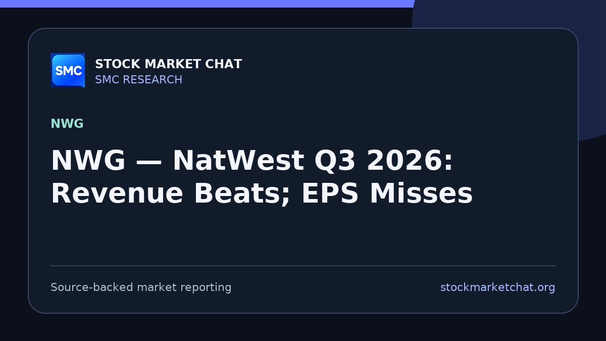 NWG — NatWest Q3 2026: Revenue Beats; EPS Misses